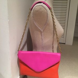 J.CREW chain-link leather envelope purse